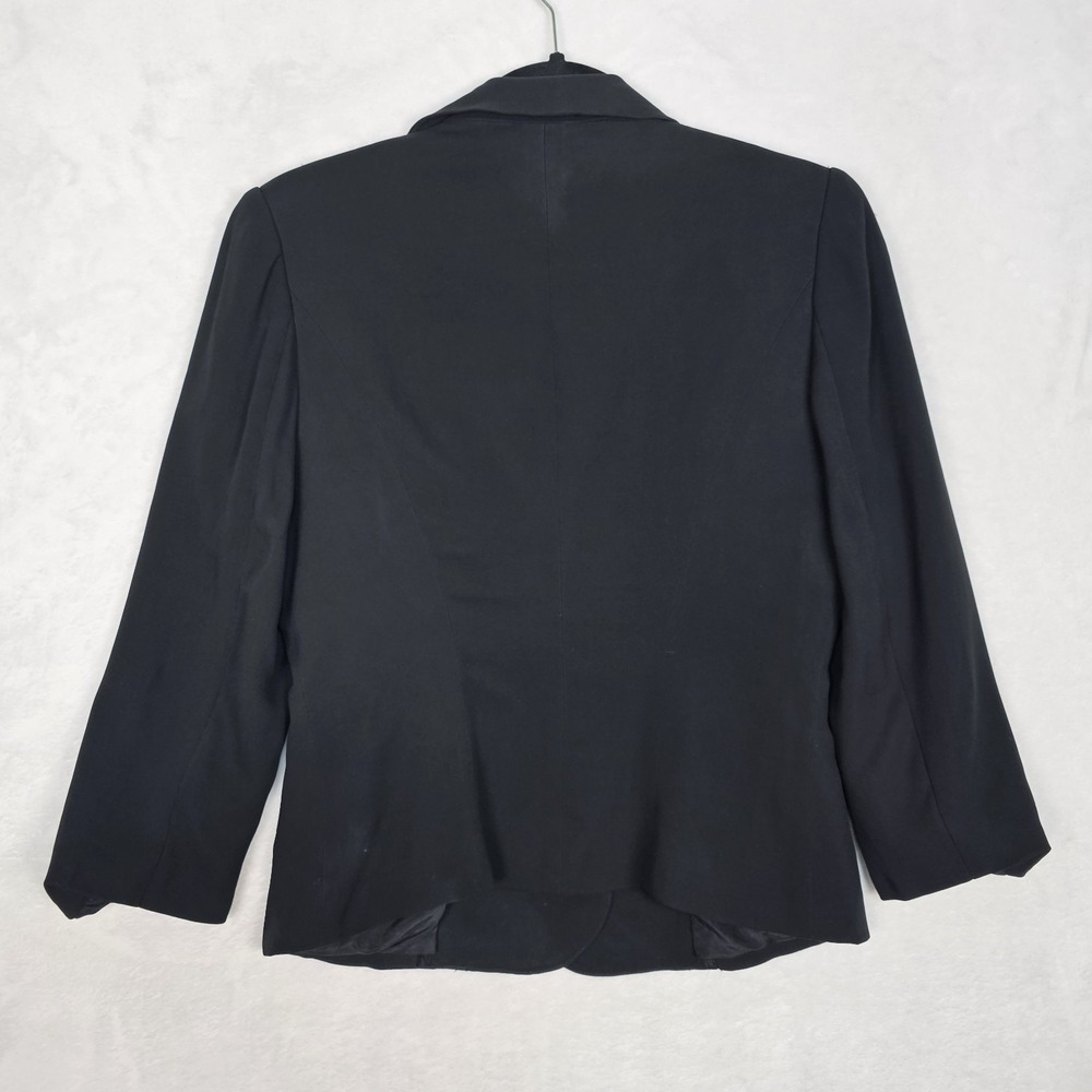 Morgane Le Fay Blazer Womens M Silk Lycra Jacket Career Office Lightweight USA - Picture 7 of 11